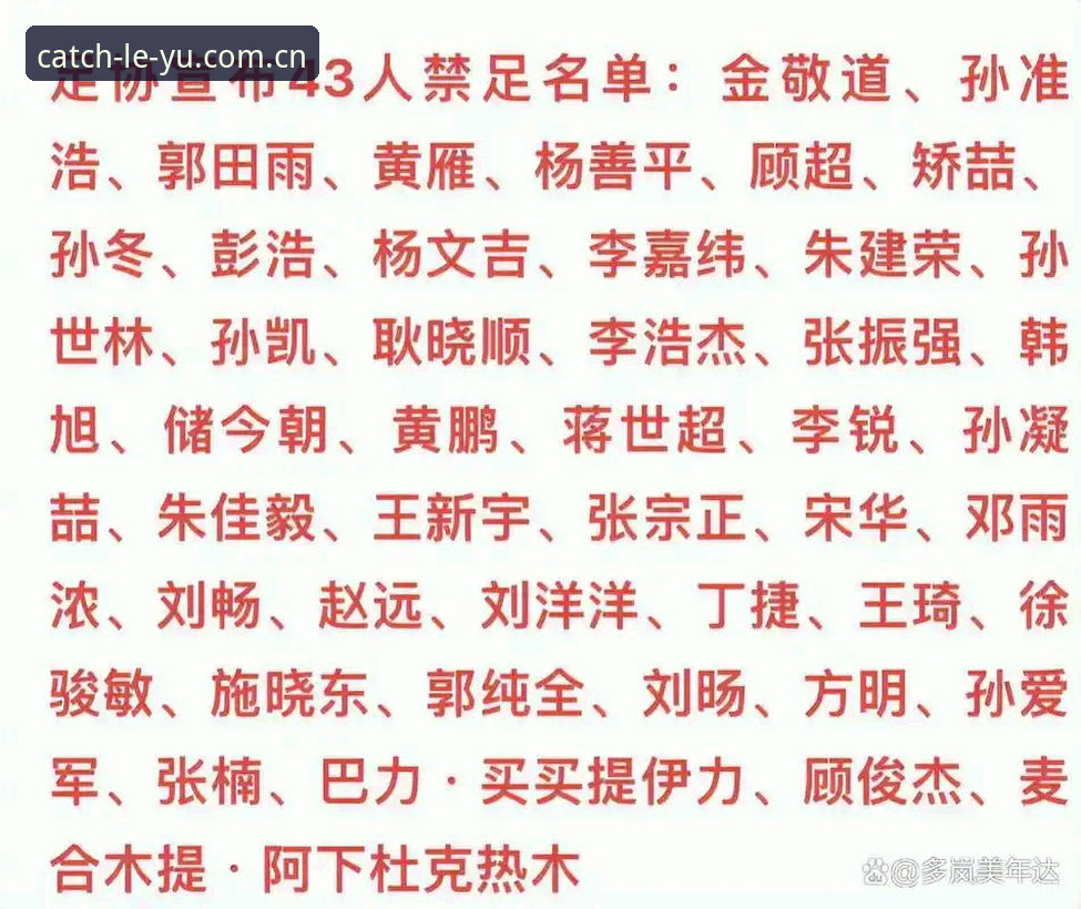 足协第三批禁足名单最新进展：17人终身禁足，乐鱼体育app用户连夜核对名单